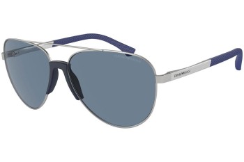 Sluneční brýle Emporio Armani EA2059 30452V Polarized Pilot Stříbrné