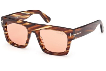 Sluneční brýle Tom Ford Fausto FT0711 53E Flat Top Havana