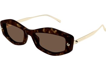 Sluneční brýle Alexander McQueen AM0482S 002 Obdélníkové Havana