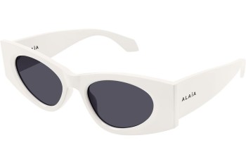 Sluneční brýle Azzedine Alaia AA0075S 002 Cat Eye Bílé