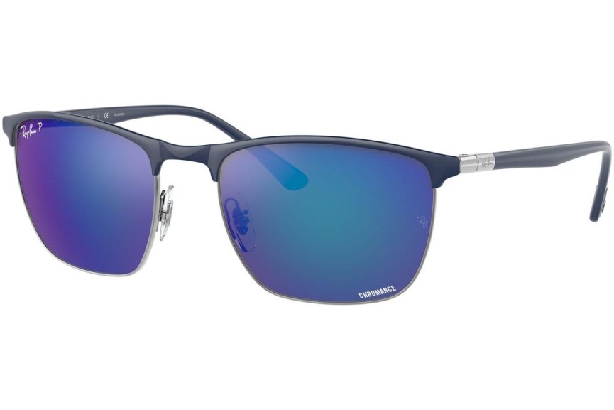 Sluneční brýle Ray-Ban Chromance Collection RB3686 92044L Polarized Squared Modré