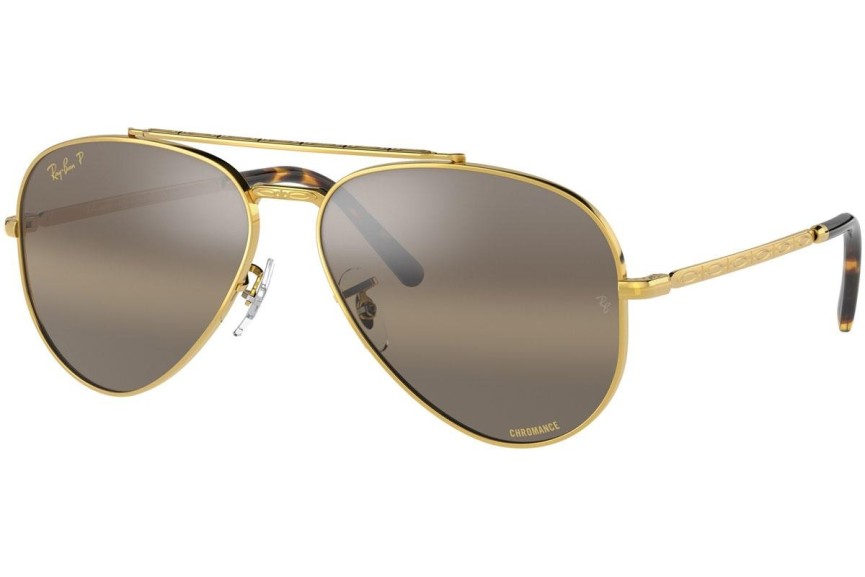 Sluneční brýle Ray-Ban New Aviator Chromance Collection RB3625 9196G5 Polarized Pilot Zlaté