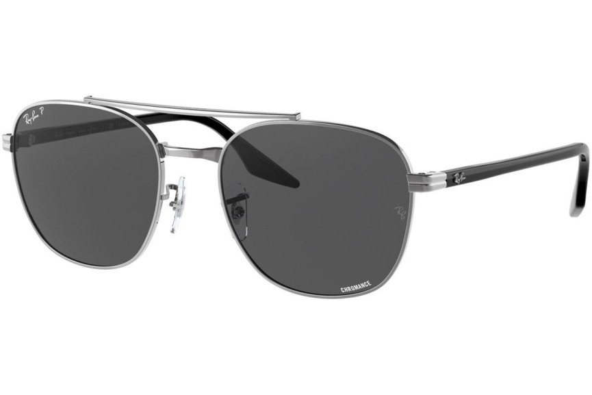 Sluneční brýle Ray-Ban Chromance Collection RB3688 004/K8 Polarized Squared Stříbrné