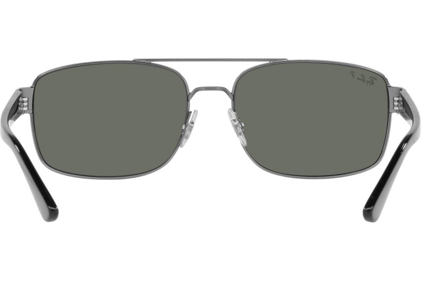 Sluneční brýle Ray-Ban RB3687 004/58 Polarized Obdélníkové Stříbrné