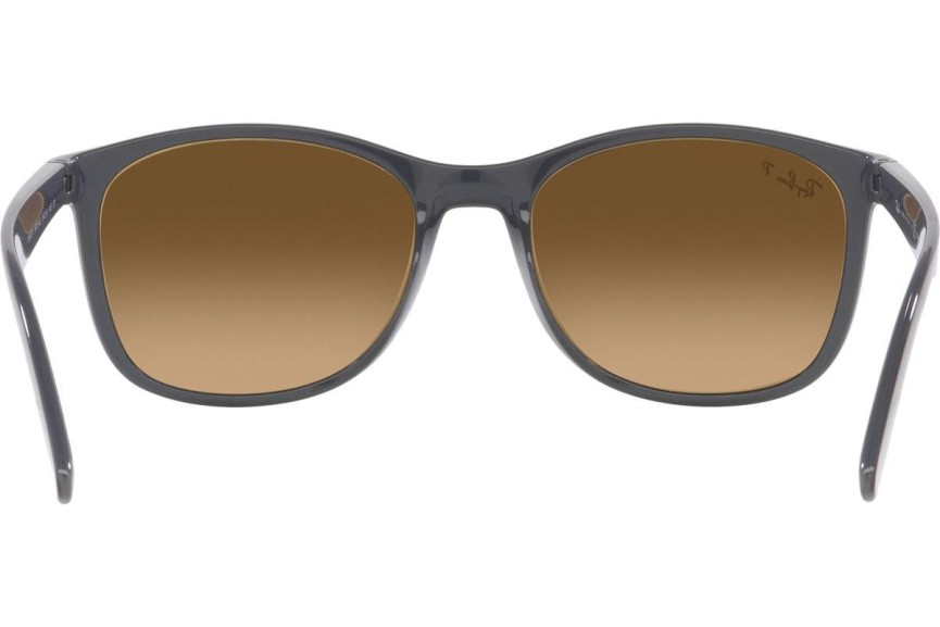 Sluneční brýle Ray-Ban RB4374 6600M2 Polarized Squared Hnědé