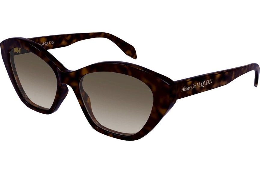 Sluneční brýle Alexander McQueen AM0355S 002 Cat Eye Havana