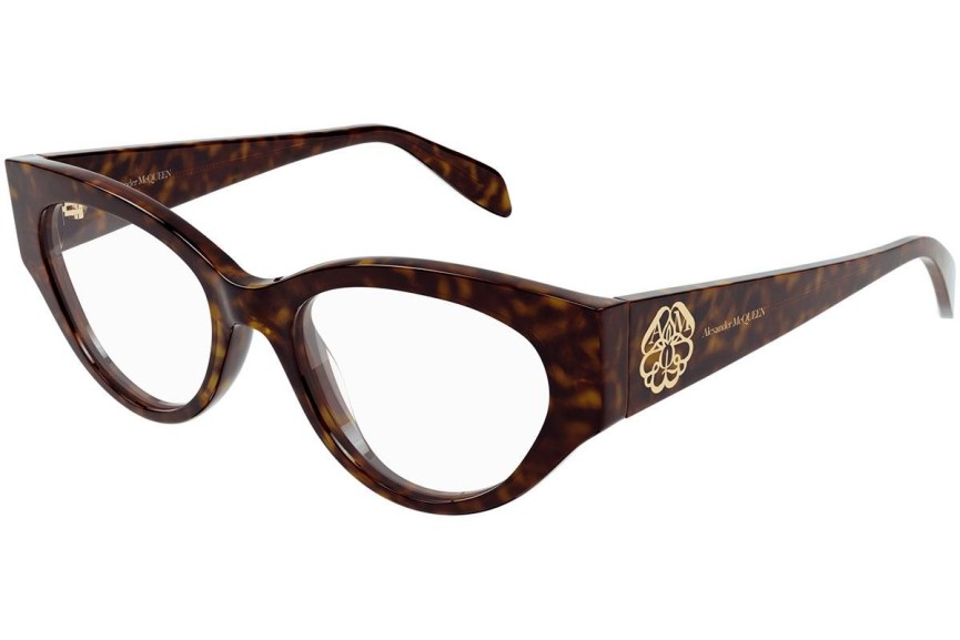 Brýle Alexander McQueen AM0380O 002 Cat Eye Havana