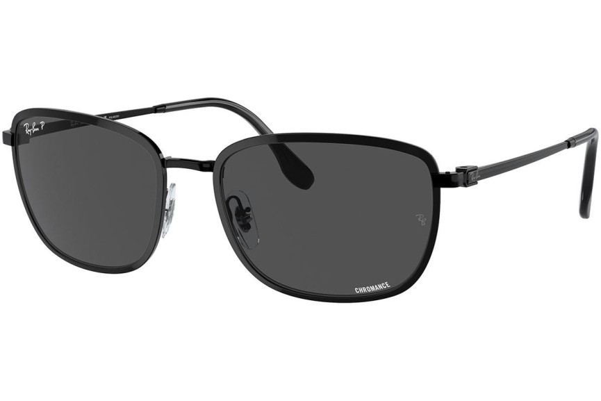 Sluneční brýle Ray-Ban RB3705 002/K8 Polarized Obdélníkové Černé