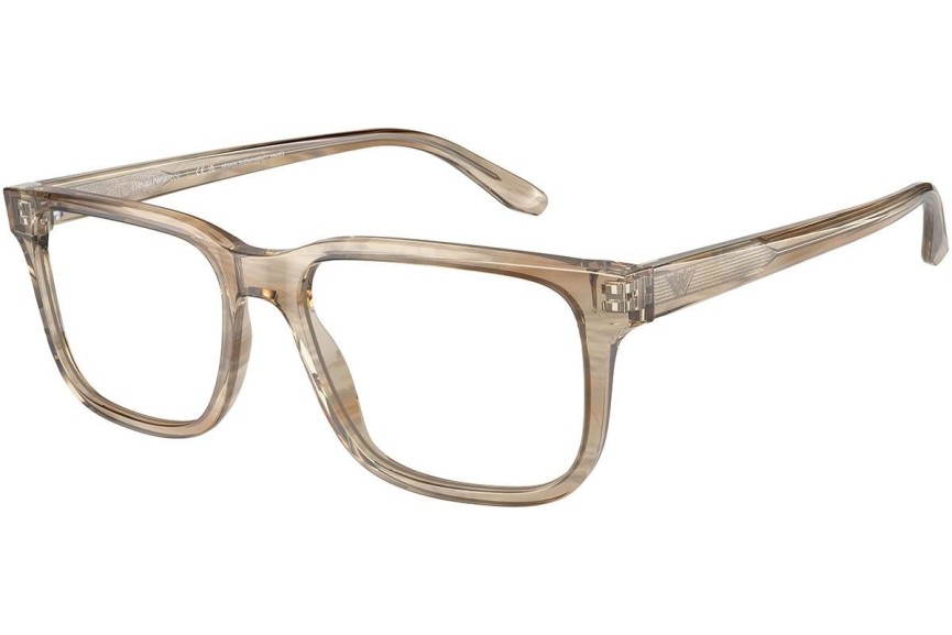 Brýle Emporio Armani EA3218 5099 Squared Hnědé