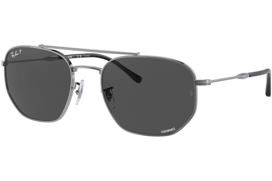 Sluneční brýle Ray-Ban RB3707 004/K8 Polarized Pilot Stříbrné