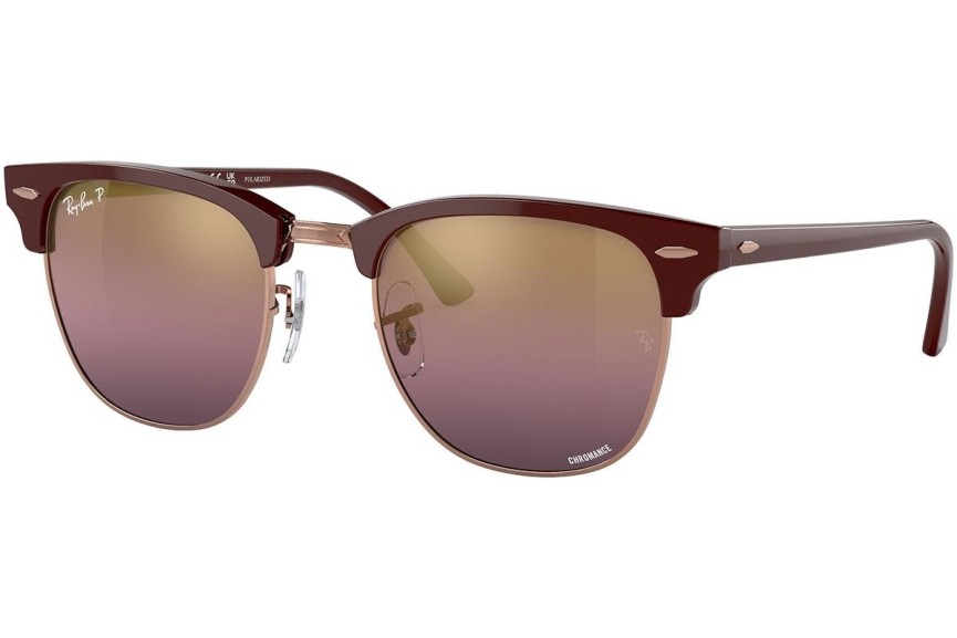 Sluneční brýle Ray-Ban Clubmaster Chromance Collection RB3016 1365G9 Polarized Browline Červené