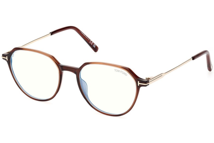 Brýle Tom Ford FT5875-B 048 Okrouhlé Hnědé