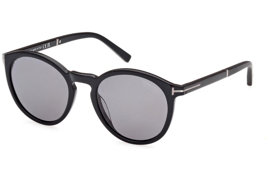 Sluneční brýle Tom Ford FT1021-N 01D Polarized Okrouhlé Černé