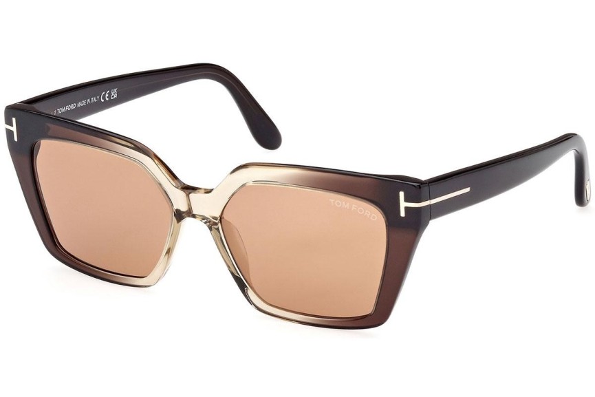 Sluneční brýle Tom Ford FT1030 47J Cat Eye Hnědé