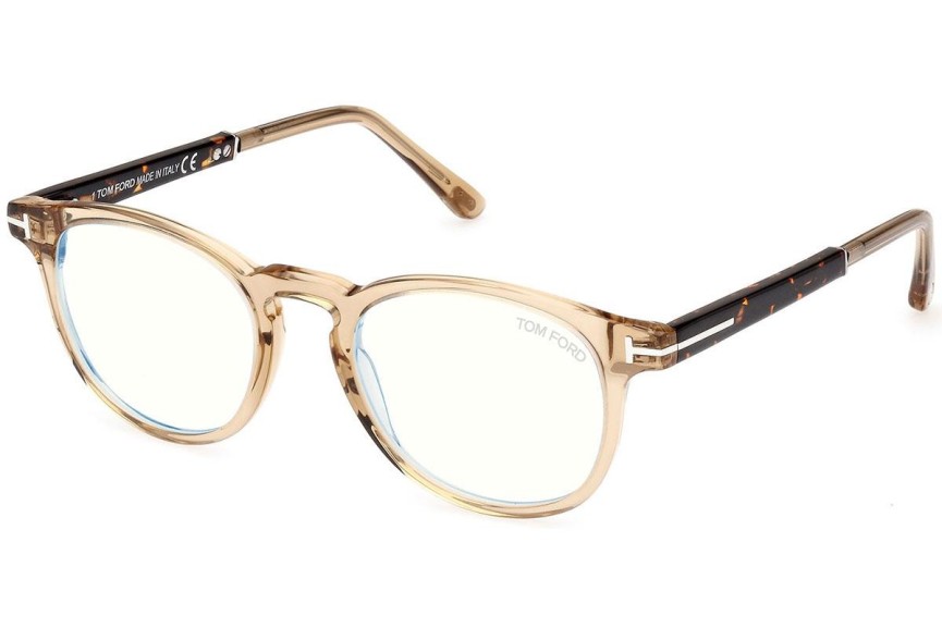 Brýle Tom Ford FT5891-B 047 Okrouhlé Hnědé