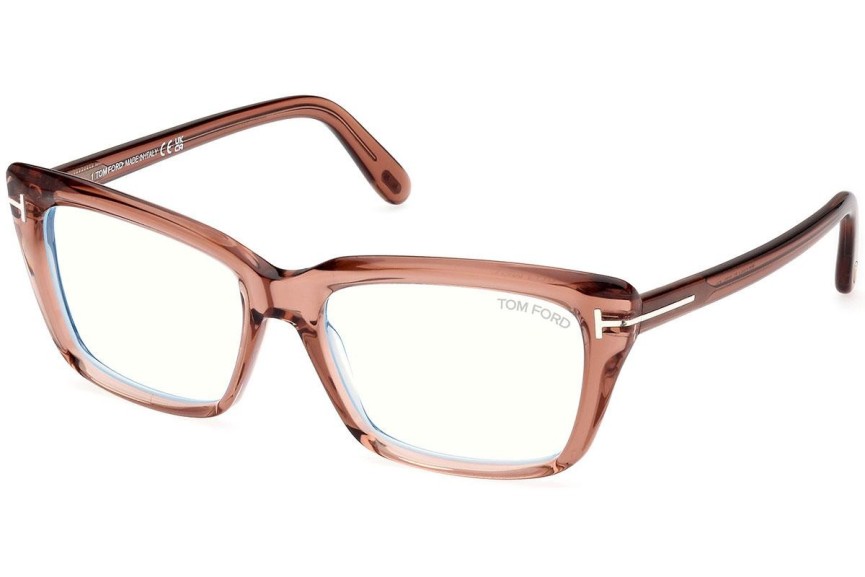 Brýle Tom Ford FT5894-B 072 Squared Hnědé