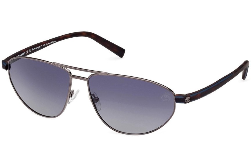 Sluneční brýle Timberland TB9324 09D Polarized Pilot Stříbrné