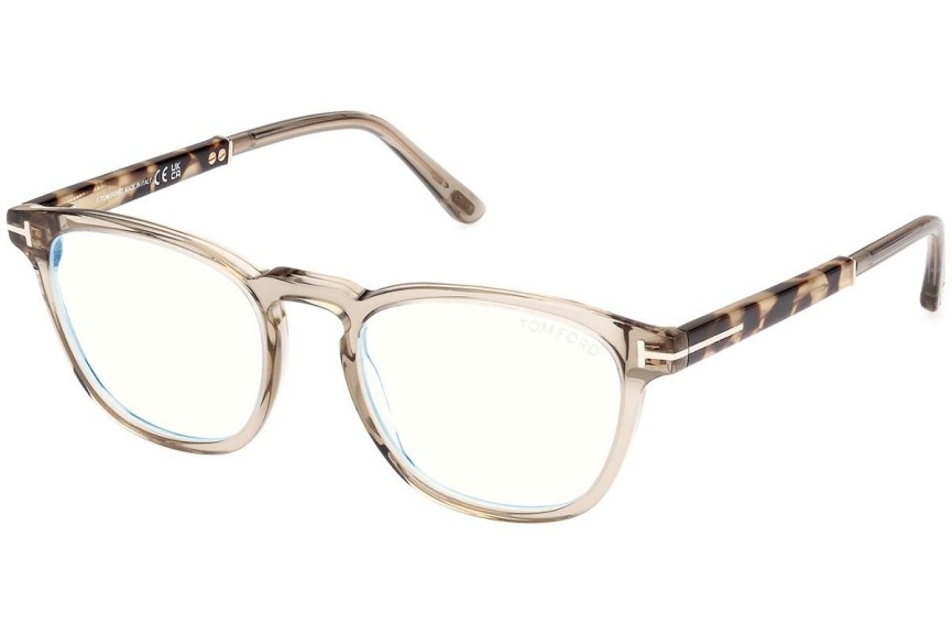 Brýle Tom Ford FT5890-B 057 Okrouhlé Béžové