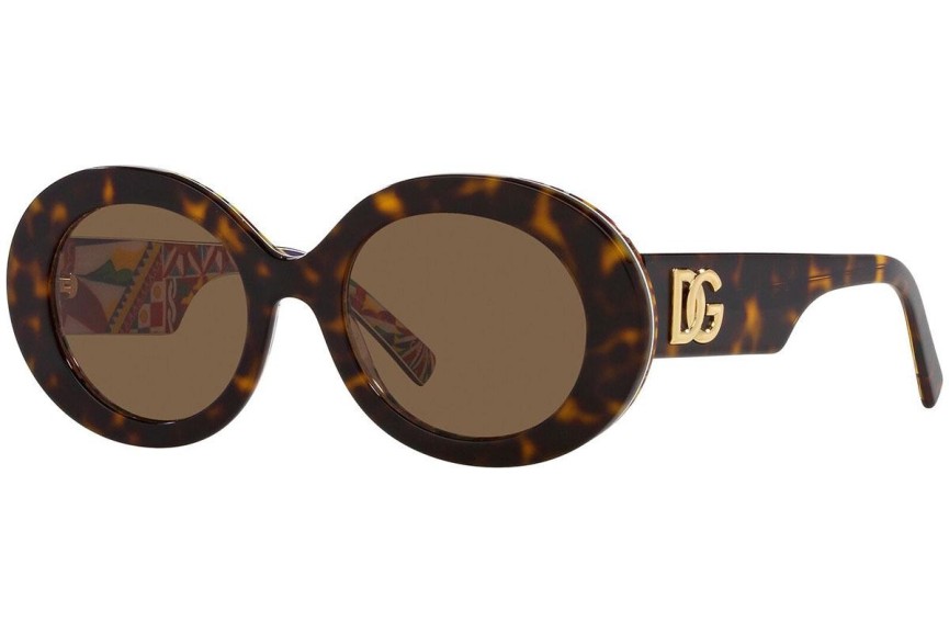 Sluneční brýle Dolce & Gabbana DG4448 321773 Oválné Havana