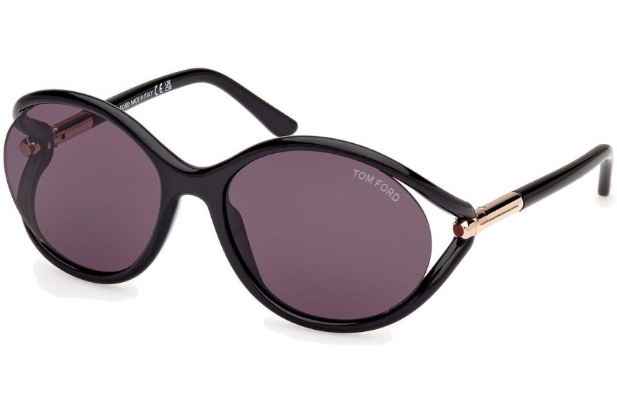 Sluneční brýle Tom Ford Melody FT1090 01A Okrouhlé Černé