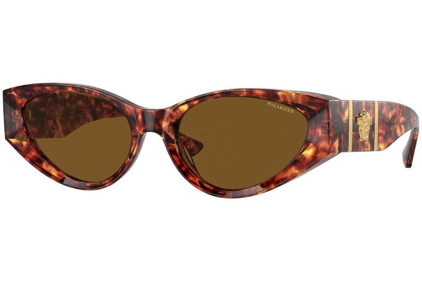 Sluneční brýle Versace VE4454 543783 Polarized Cat Eye Havana