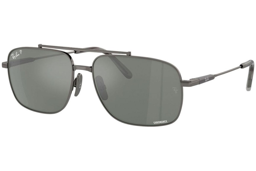 Sluneční brýle Ray-Ban Michael Titanium RB8096 165/GK Polarized Obdélníkové Šedé