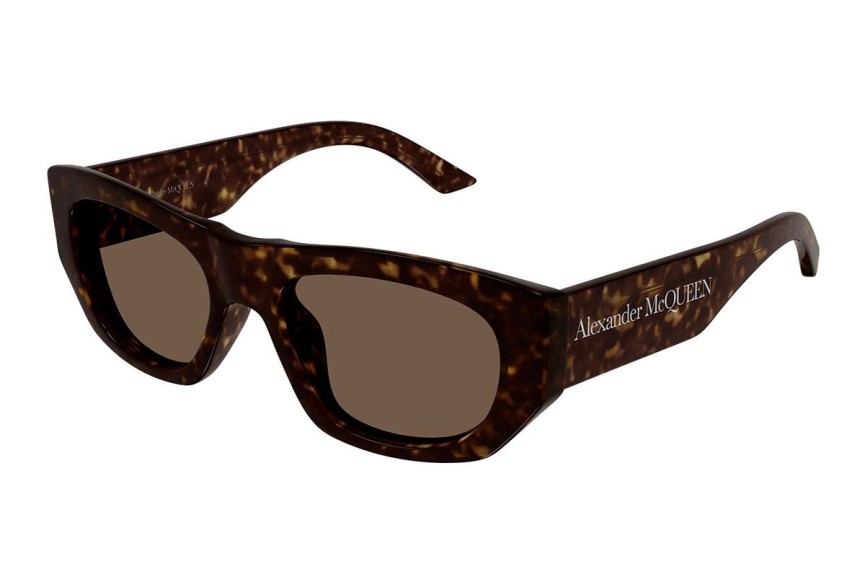 Sluneční brýle Alexander McQueen AM0450S 002 Obdélníkové Havana