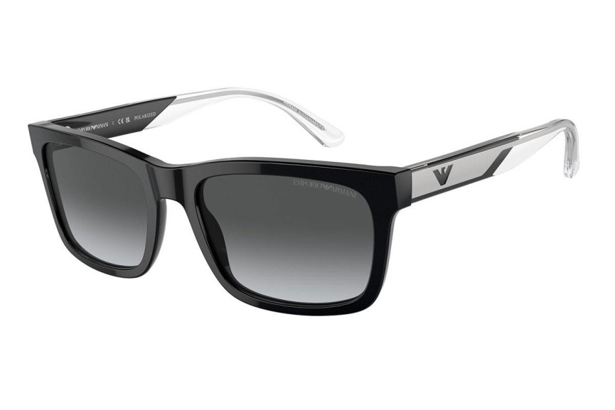 Sluneční brýle Emporio Armani EA4224 5017T3 Polarized Obdélníkové Černé