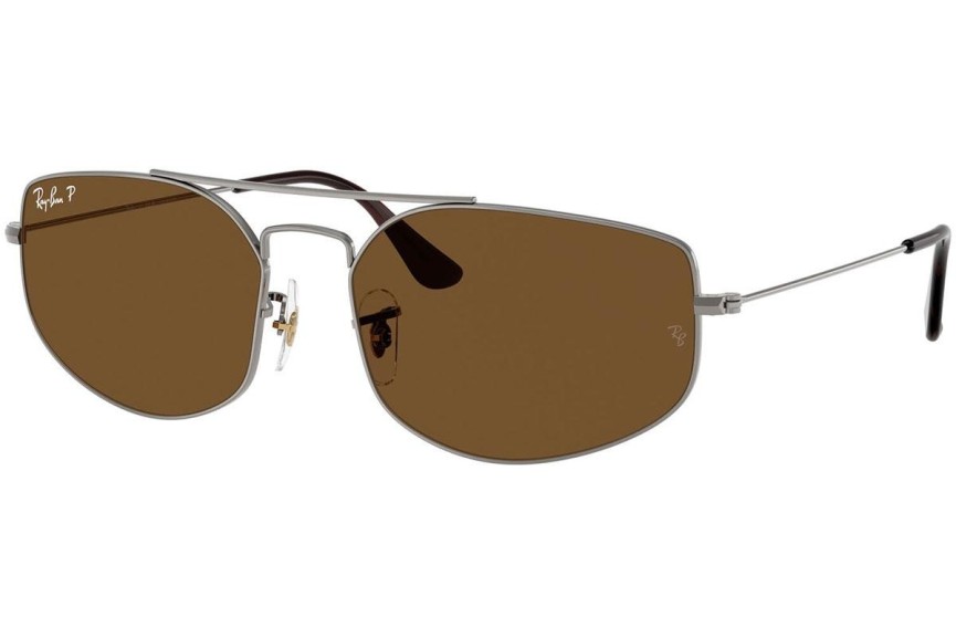 Sluneční brýle Ray-Ban RB3845 004/57 Polarized Obdélníkové Šedé