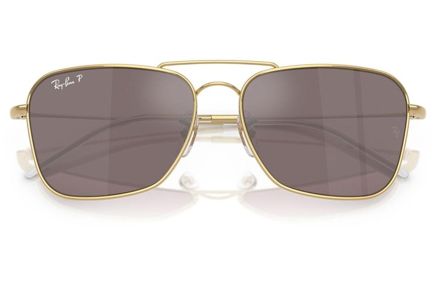 Sluneční brýle Ray-Ban Caravan Reverse RBR0102S 001/LB Polarized Obdélníkové Zlaté