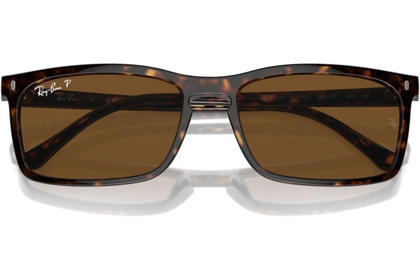 Sluneční brýle Ray-Ban RB4435 902/57 Polarized Obdélníkové Havana