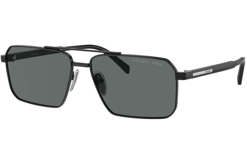 Sluneční brýle Prada PRA57S 1AB5Z1 Polarized Obdélníkové Černé