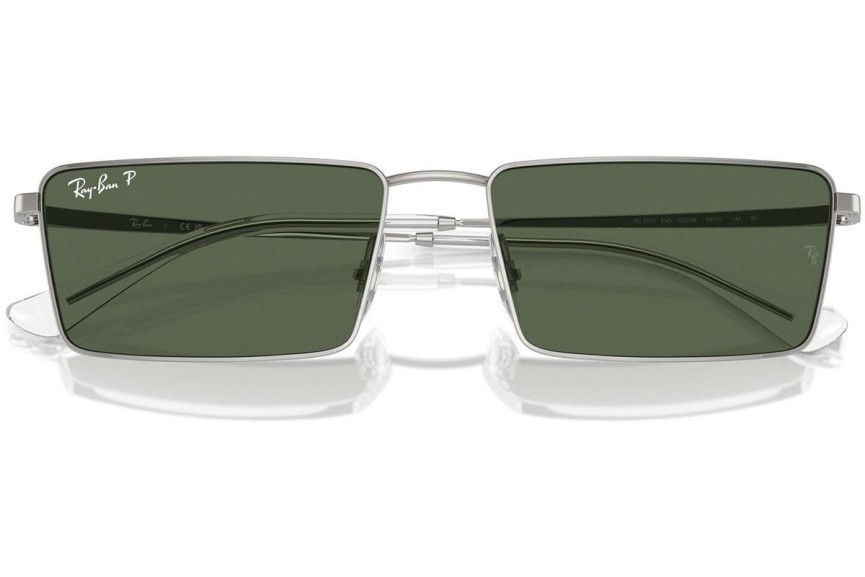 Sluneční brýle Ray-Ban RB3741 003/9A Polarized Obdélníkové Stříbrné