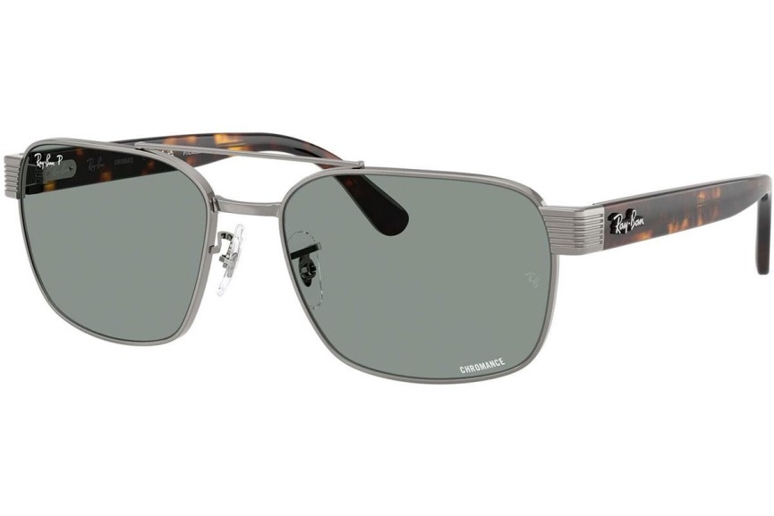 Sluneční brýle Ray-Ban RB3751CH 004/3R Polarized Squared Stříbrné