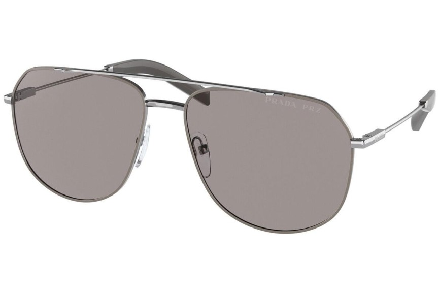 Sluneční brýle Prada PR59WS 08S06M Polarized Pilot Stříbrné