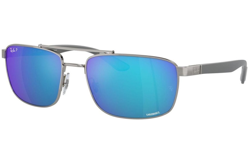 Sluneční brýle Ray-Ban RB3737CH 004/A1 Polarized Obdélníkové Šedé