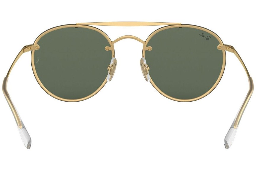 Sluneční brýle Ray-Ban Blaze Round Double Bridge Blaze Collection RB3614N 914071 Okrouhlé Zlaté