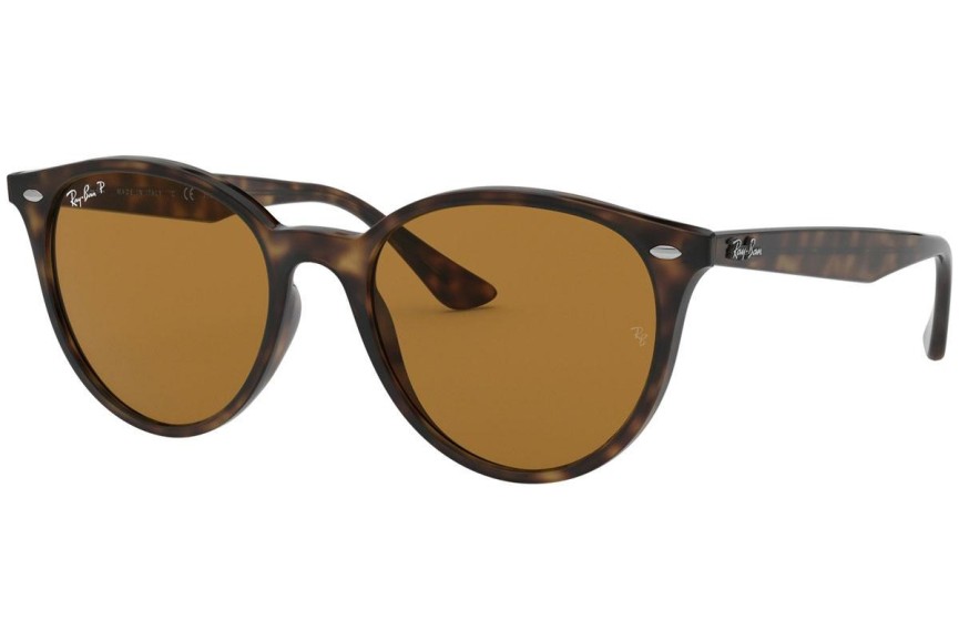 Sluneční brýle Ray-Ban RB4305 710/83 Polarized Okrouhlé Havana