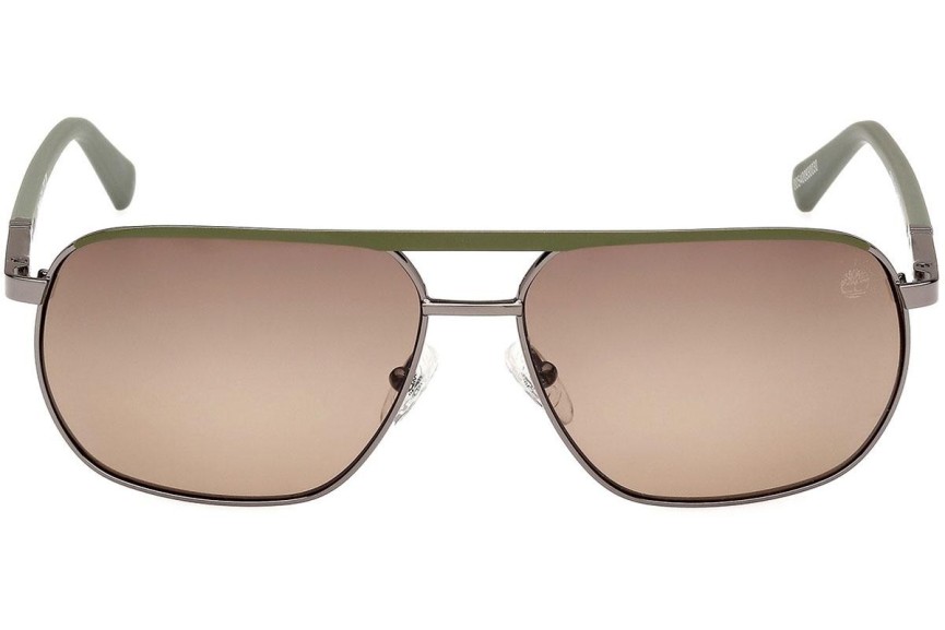 Sluneční brýle Timberland TB00027 06H Polarized Squared Stříbrné