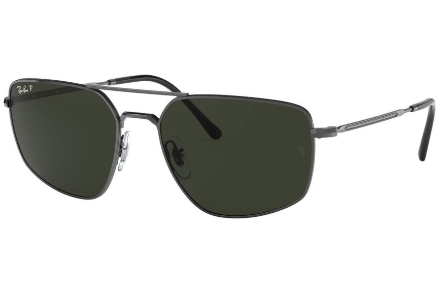 Sluneční brýle Ray-Ban RB3666 004/N5 Polarized Obdélníkové Šedé