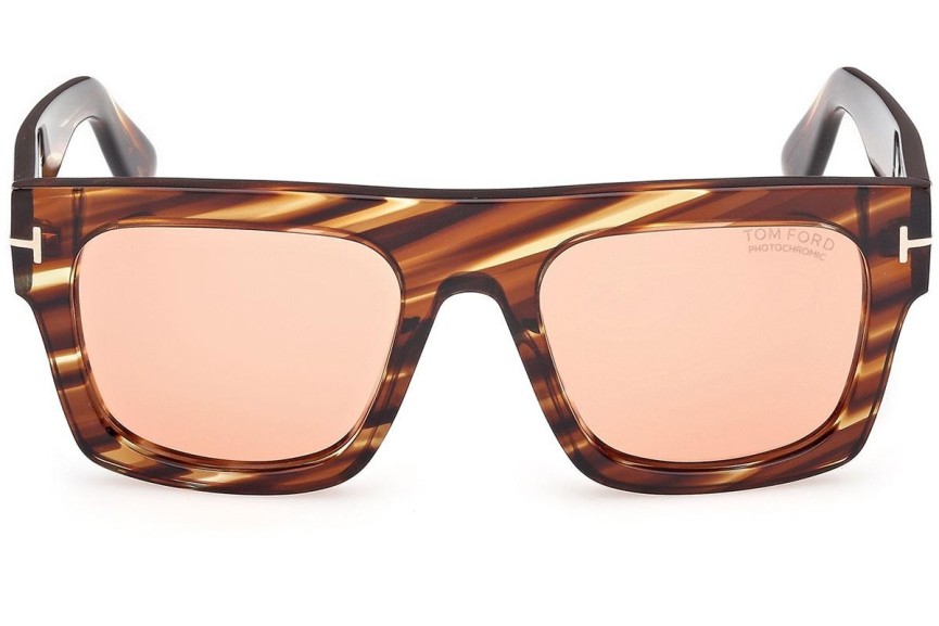 Sluneční brýle Tom Ford Fausto FT0711 53E Flat Top Havana