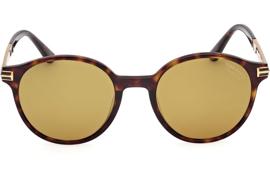 Sluneční brýle Tom Ford Araki FT1184 52H Polarized Okrouhlé Havana