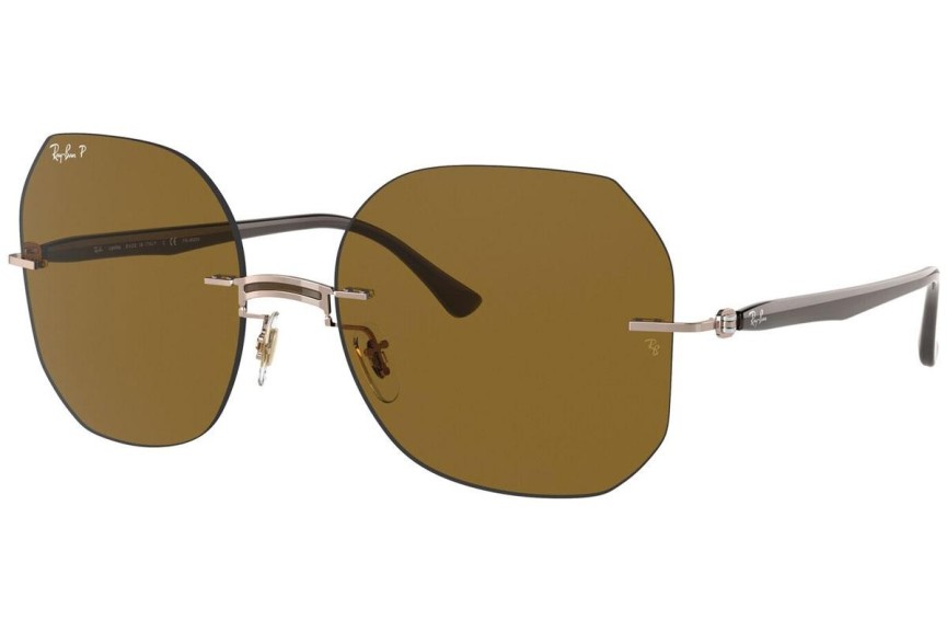 Sluneční brýle Ray-Ban Titanium Collection RB8067 155/83 Polarized Squared Hnědé