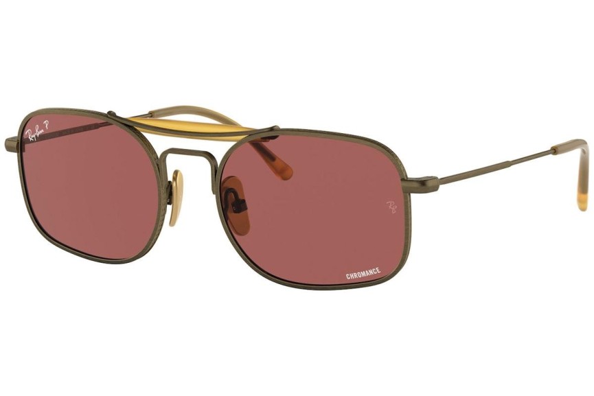 Sluneční brýle Ray-Ban Chromance Collection RB8062 9207AL Polarized Squared Hnědé