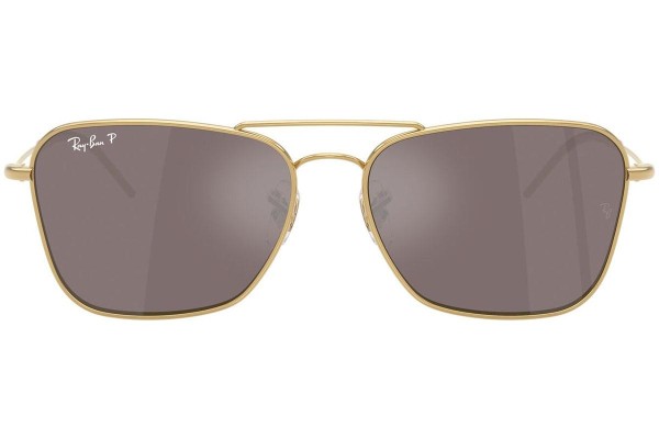 Sluneční brýle Ray-Ban Caravan Reverse RBR0102S 001/LB Polarized Obdélníkové Zlaté