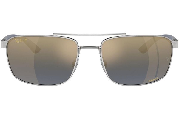 Sluneční brýle Ray-Ban RB3737CH 003/J0 Polarized Obdélníkové Stříbrné