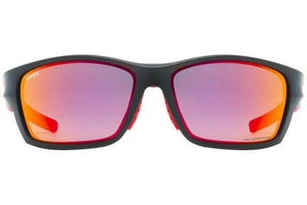 Sluneční brýle uvex sportstyle 232 P Black Mat / Red S3 Polarized Obdélníkové Černé