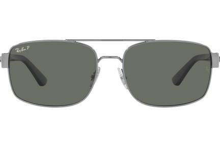 Sluneční brýle Ray-Ban RB3687 004/58 Polarized Obdélníkové Stříbrné