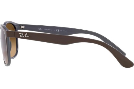 Sluneční brýle Ray-Ban RB4374 6600M2 Polarized Squared Hnědé