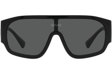 Sluneční brýle Versace Logo Aviator VE4439 GB1/87 Jednolité | Shield Černé